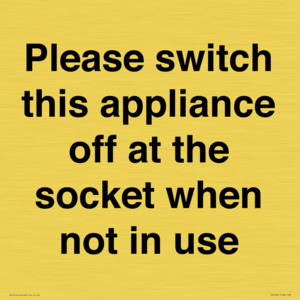 Please switch this appliance off at the socket when not in use